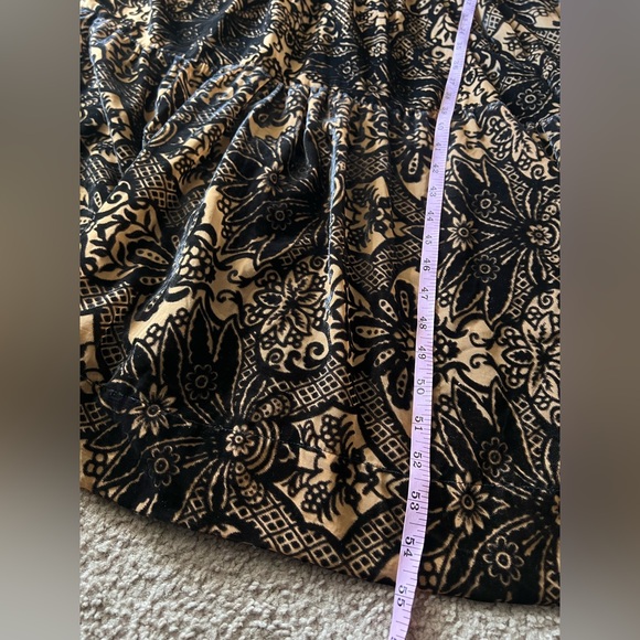 Anthropologie The Somerset Maxi Dress Velvet Edition Burnout Design L Black Nude - Picture 12 of 16